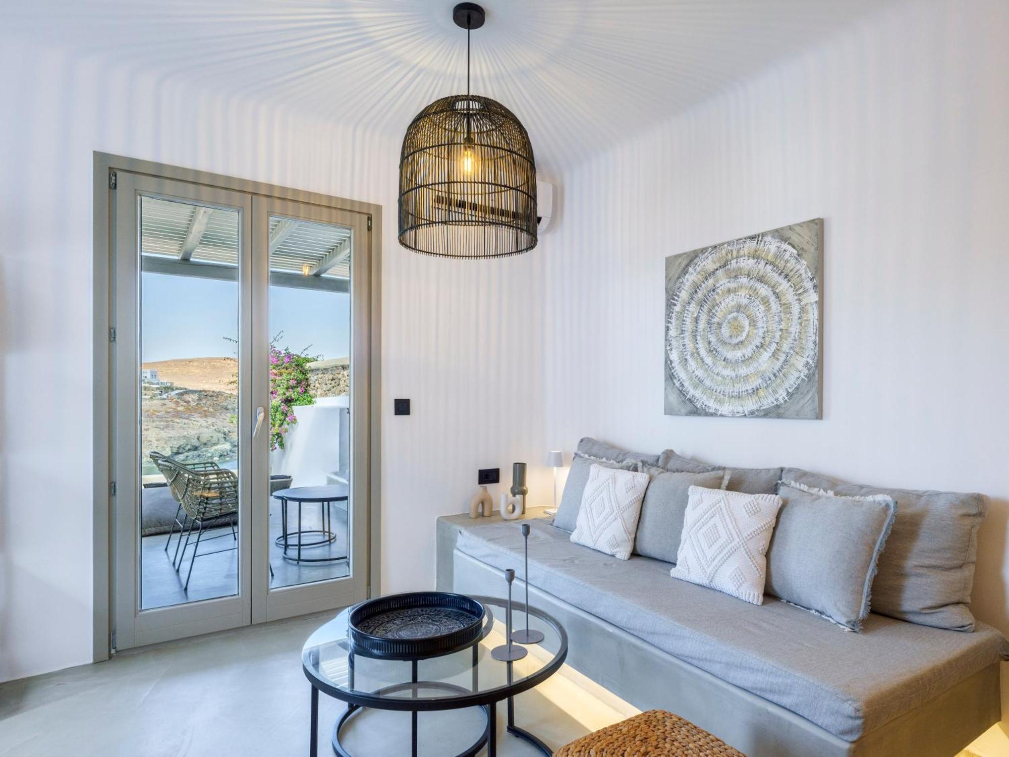Sea Rock & Sky Private Mykonos Residence Merchia Beach Экстерьер фото
