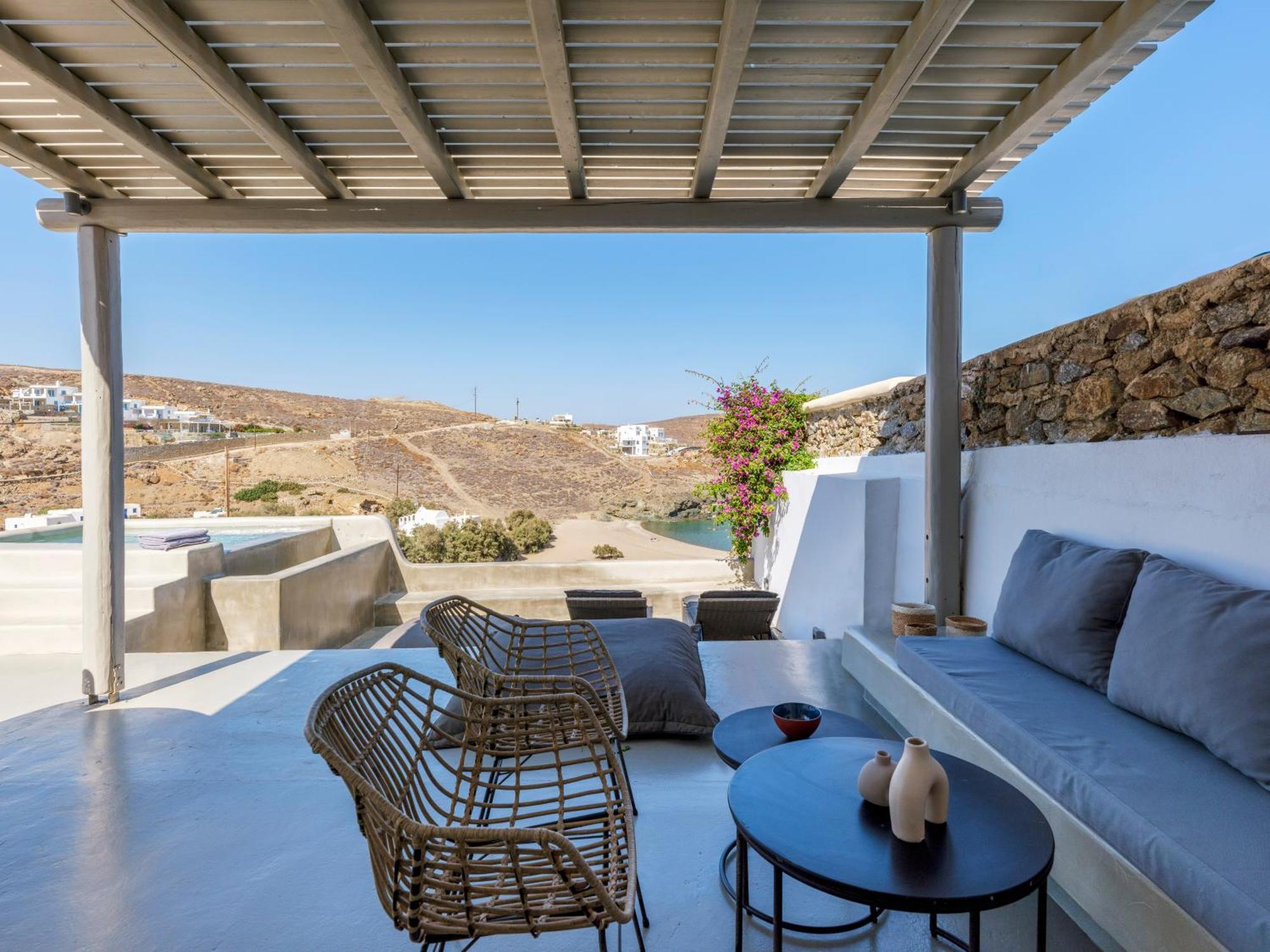 Sea Rock & Sky Private Mykonos Residence Merchia Beach Экстерьер фото