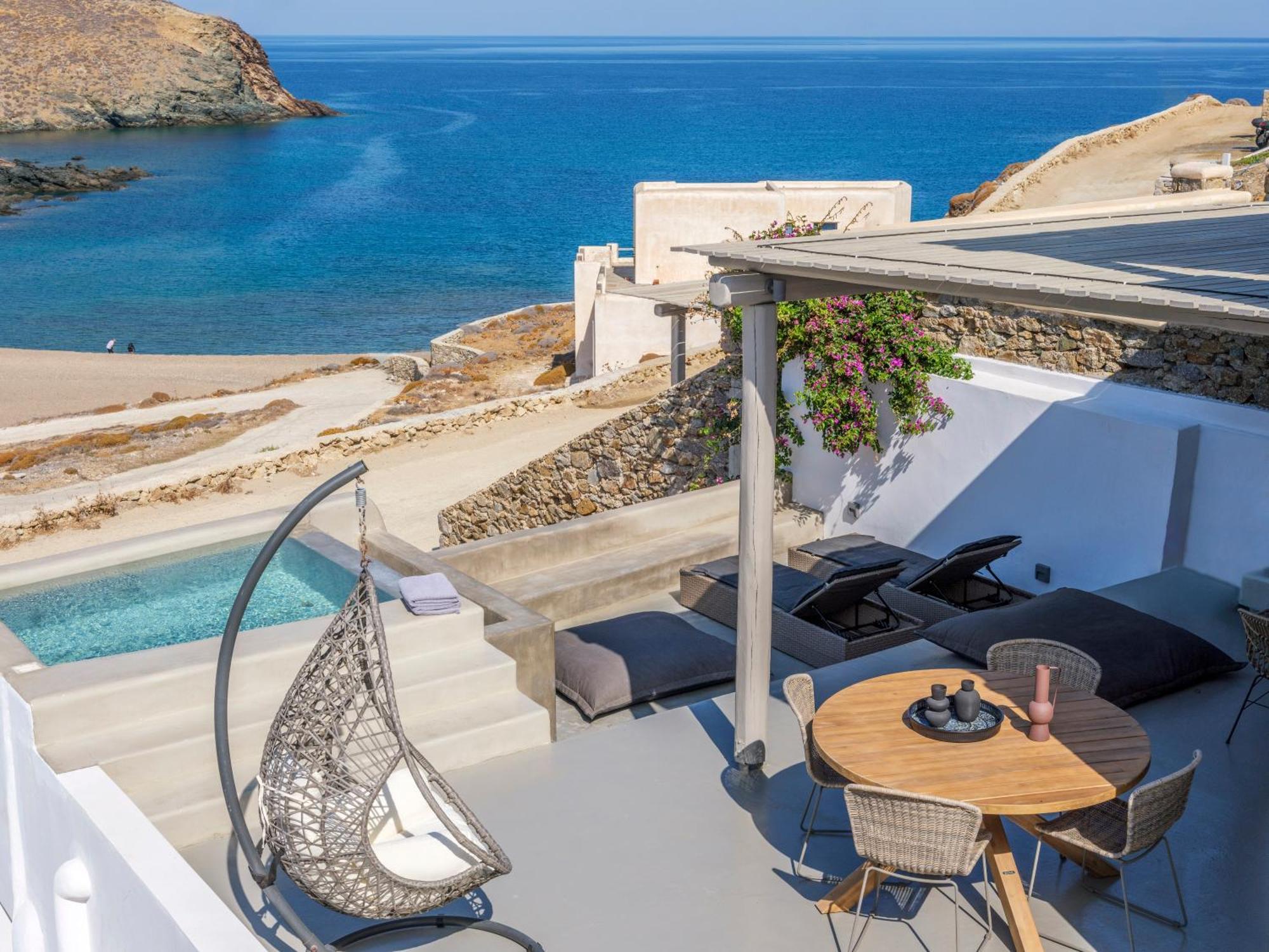 Sea Rock & Sky Private Mykonos Residence Merchia Beach Экстерьер фото