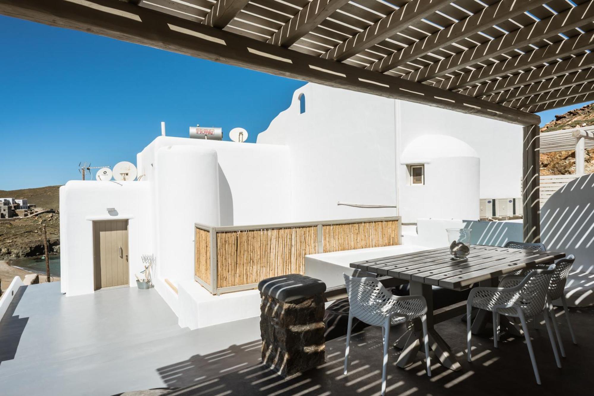 Sea Rock & Sky Private Mykonos Residence Merchia Beach Экстерьер фото