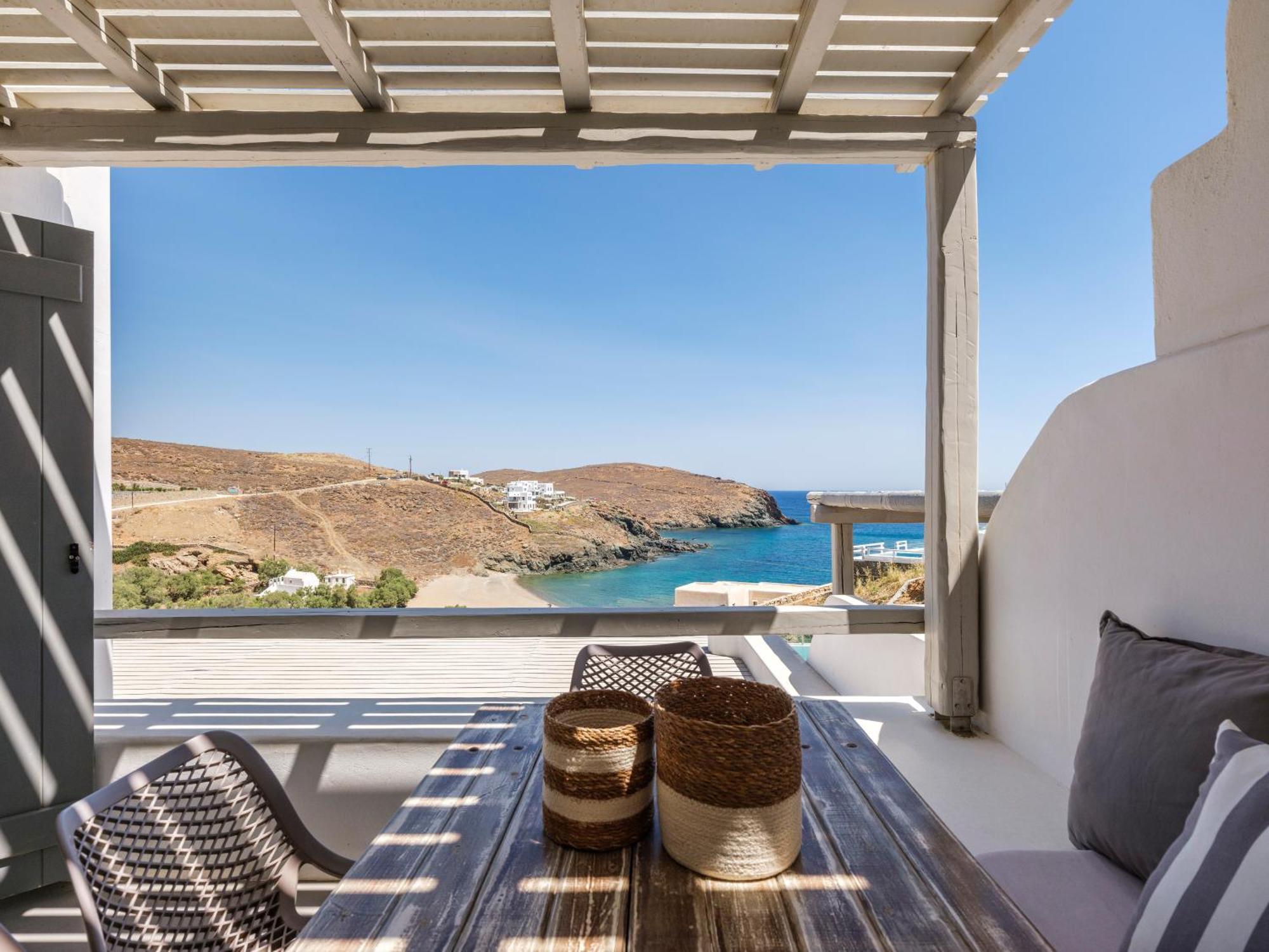 Sea Rock & Sky Private Mykonos Residence Merchia Beach Экстерьер фото
