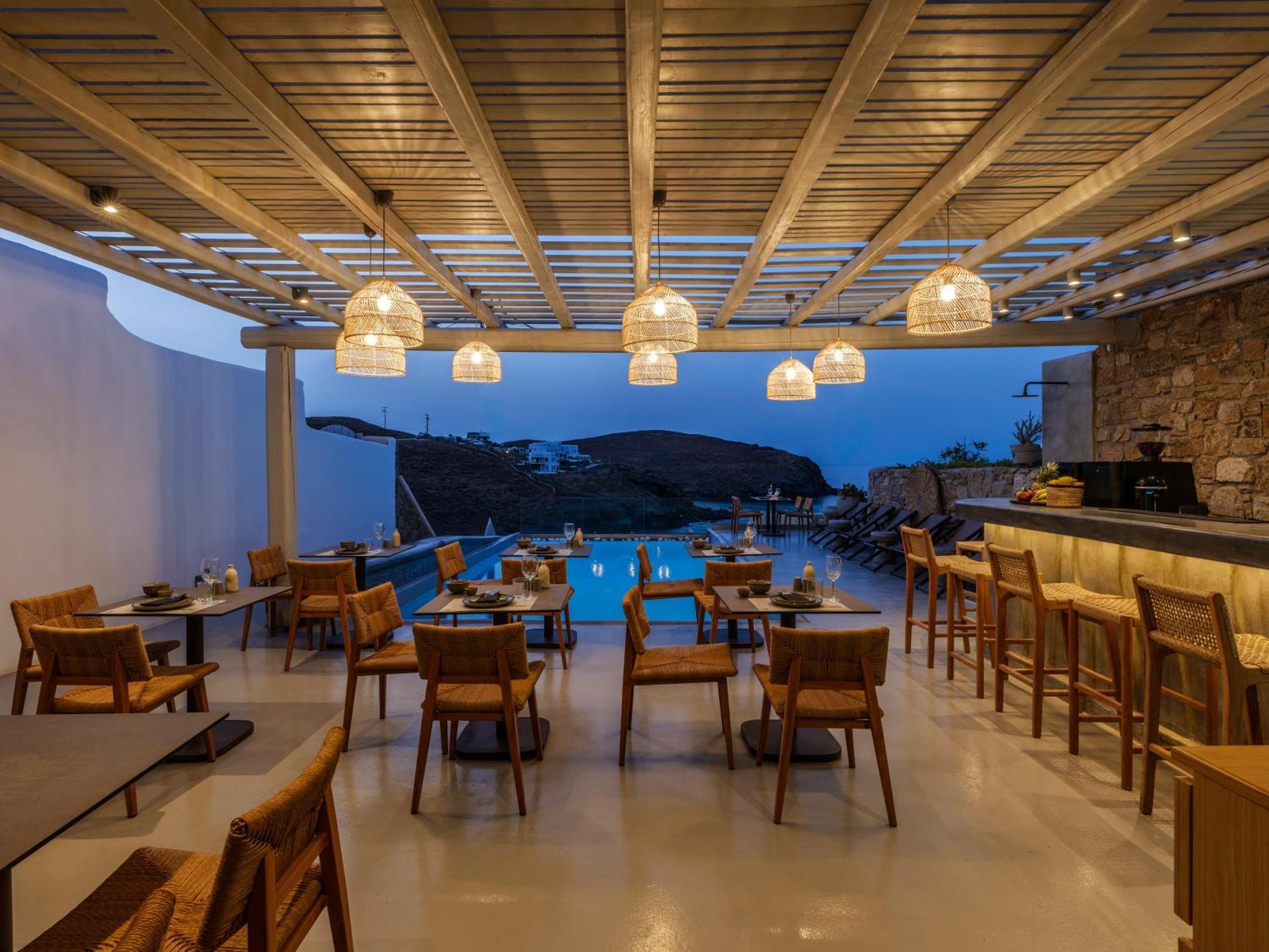 Sea Rock & Sky Private Mykonos Residence Merchia Beach Экстерьер фото