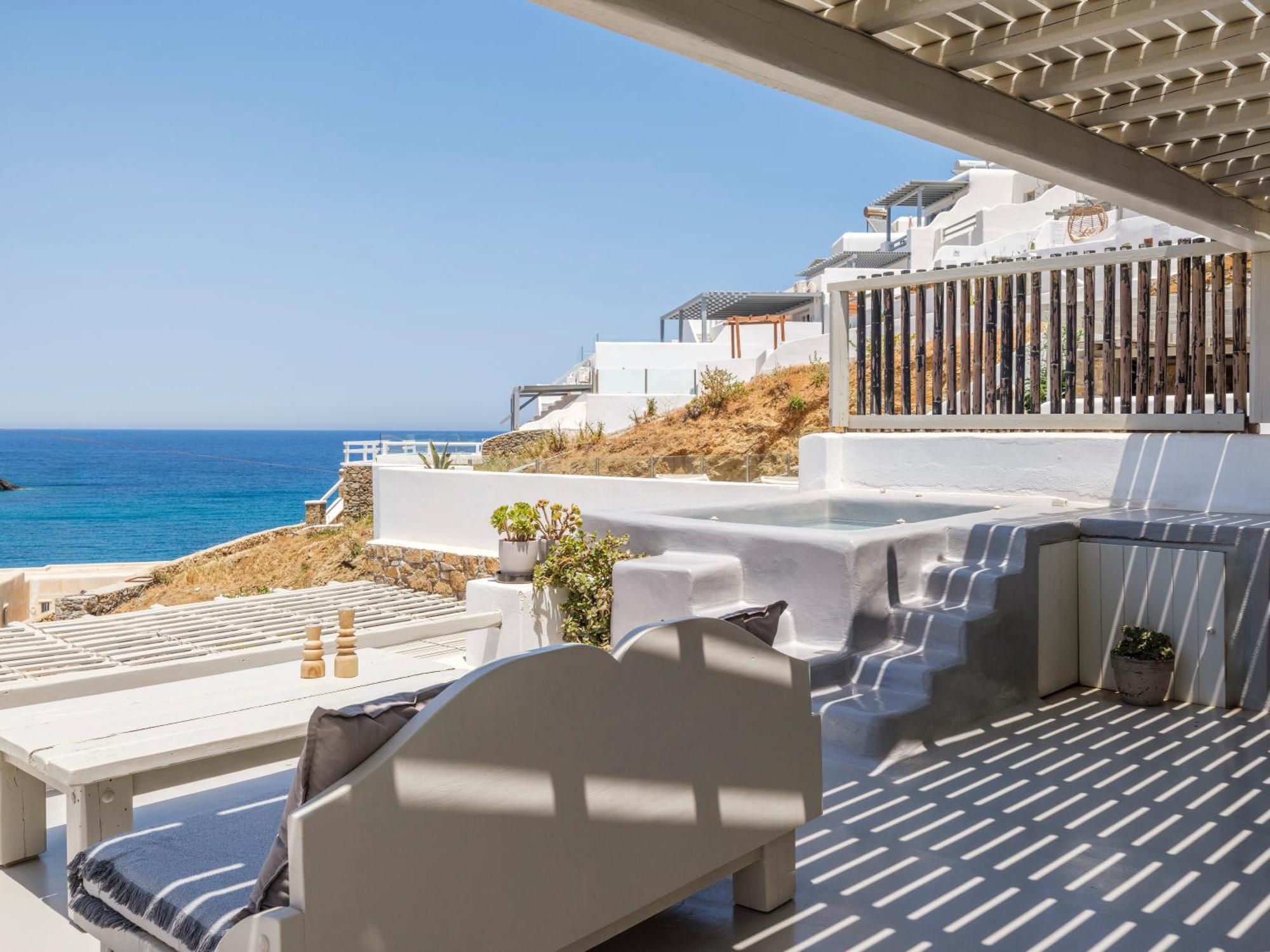 Sea Rock & Sky Private Mykonos Residence Merchia Beach Экстерьер фото