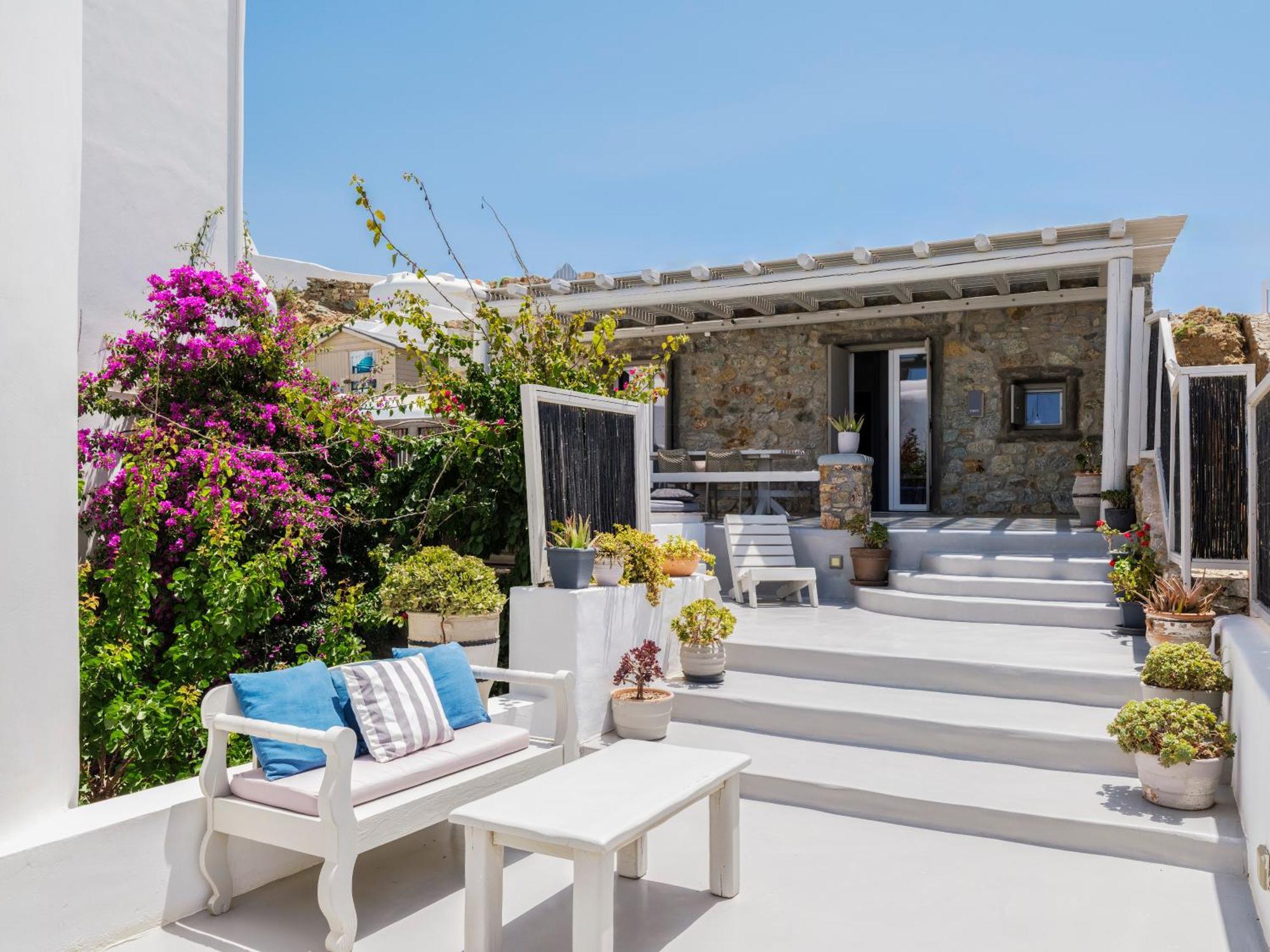 Sea Rock & Sky Private Mykonos Residence Merchia Beach Экстерьер фото