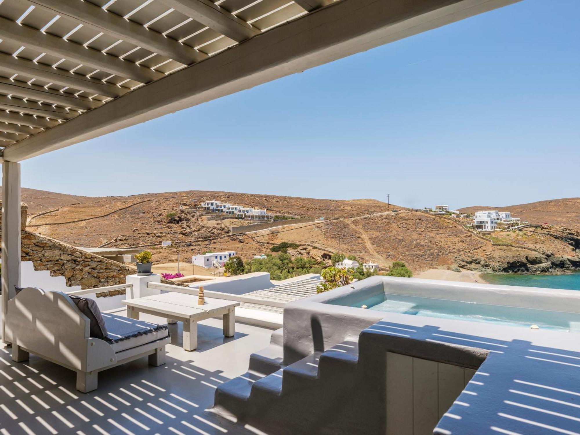 Sea Rock & Sky Private Mykonos Residence Merchia Beach Экстерьер фото