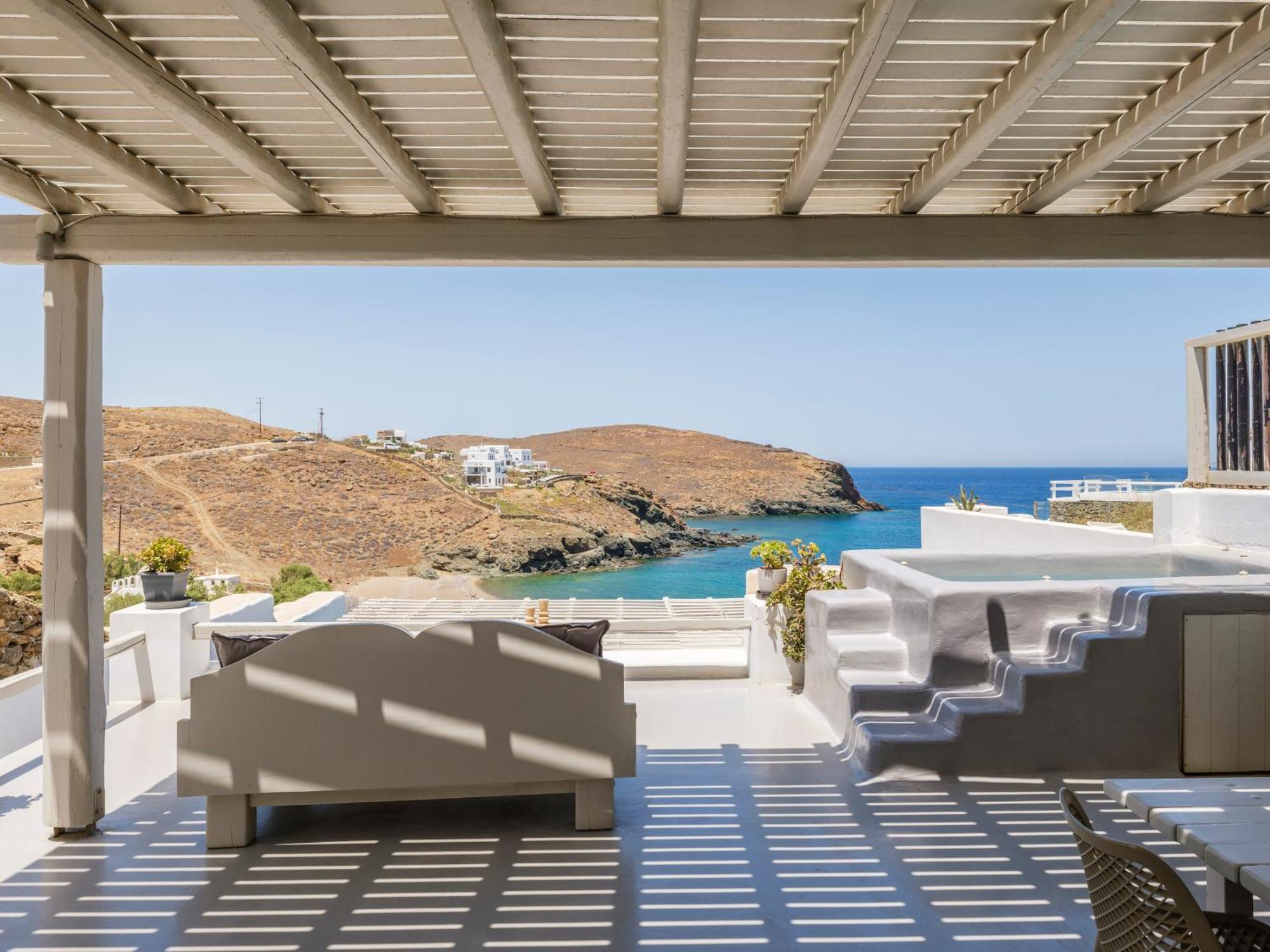 Sea Rock & Sky Private Mykonos Residence Merchia Beach Экстерьер фото