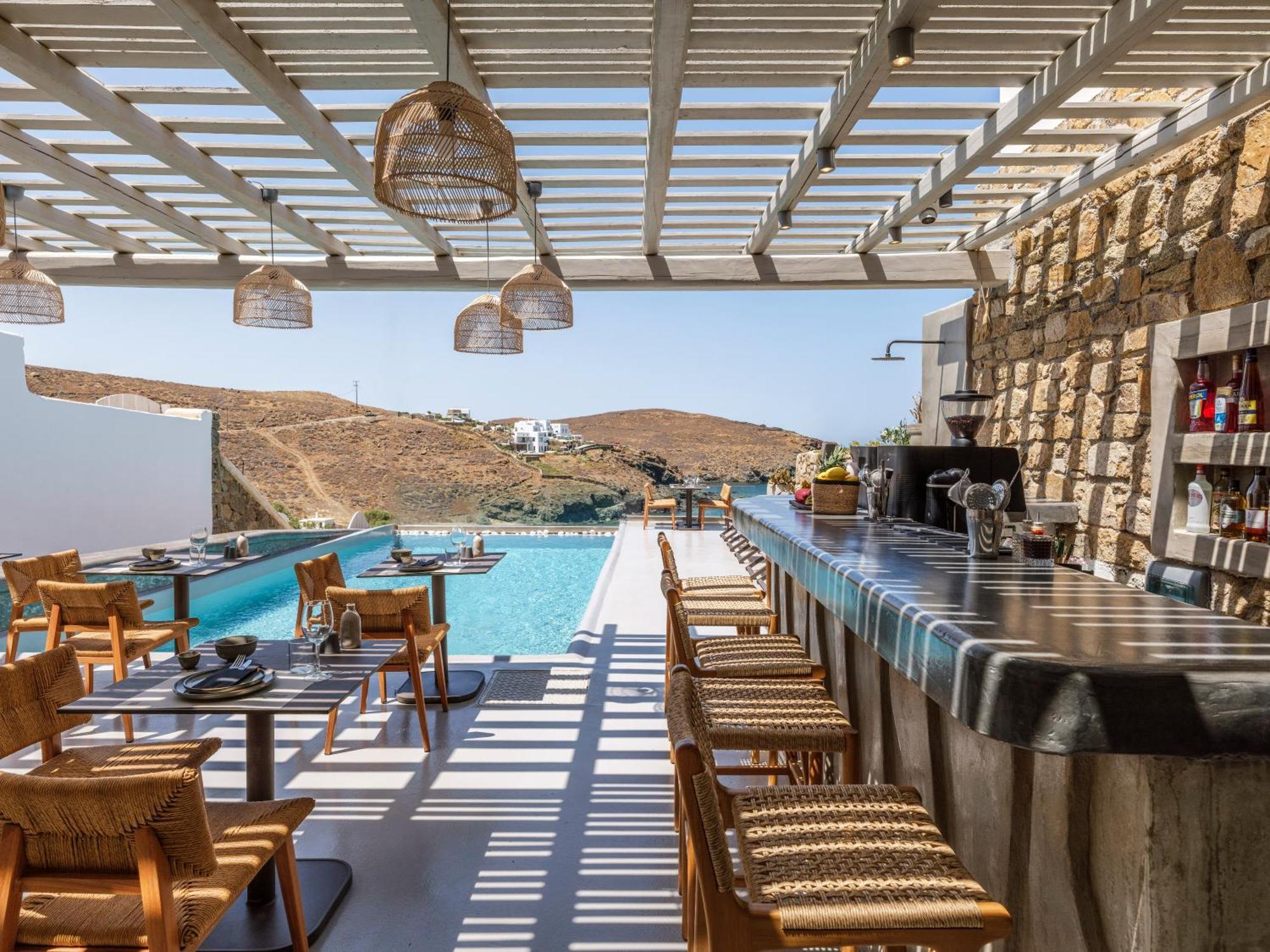 Sea Rock & Sky Private Mykonos Residence Merchia Beach Экстерьер фото