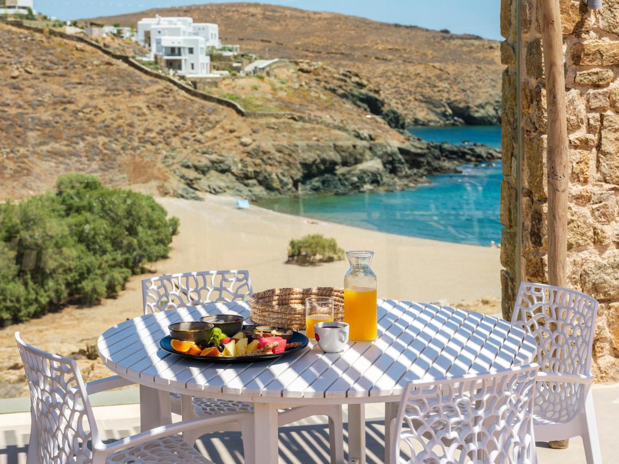 Sea Rock & Sky Private Mykonos Residence Merchia Beach Экстерьер фото