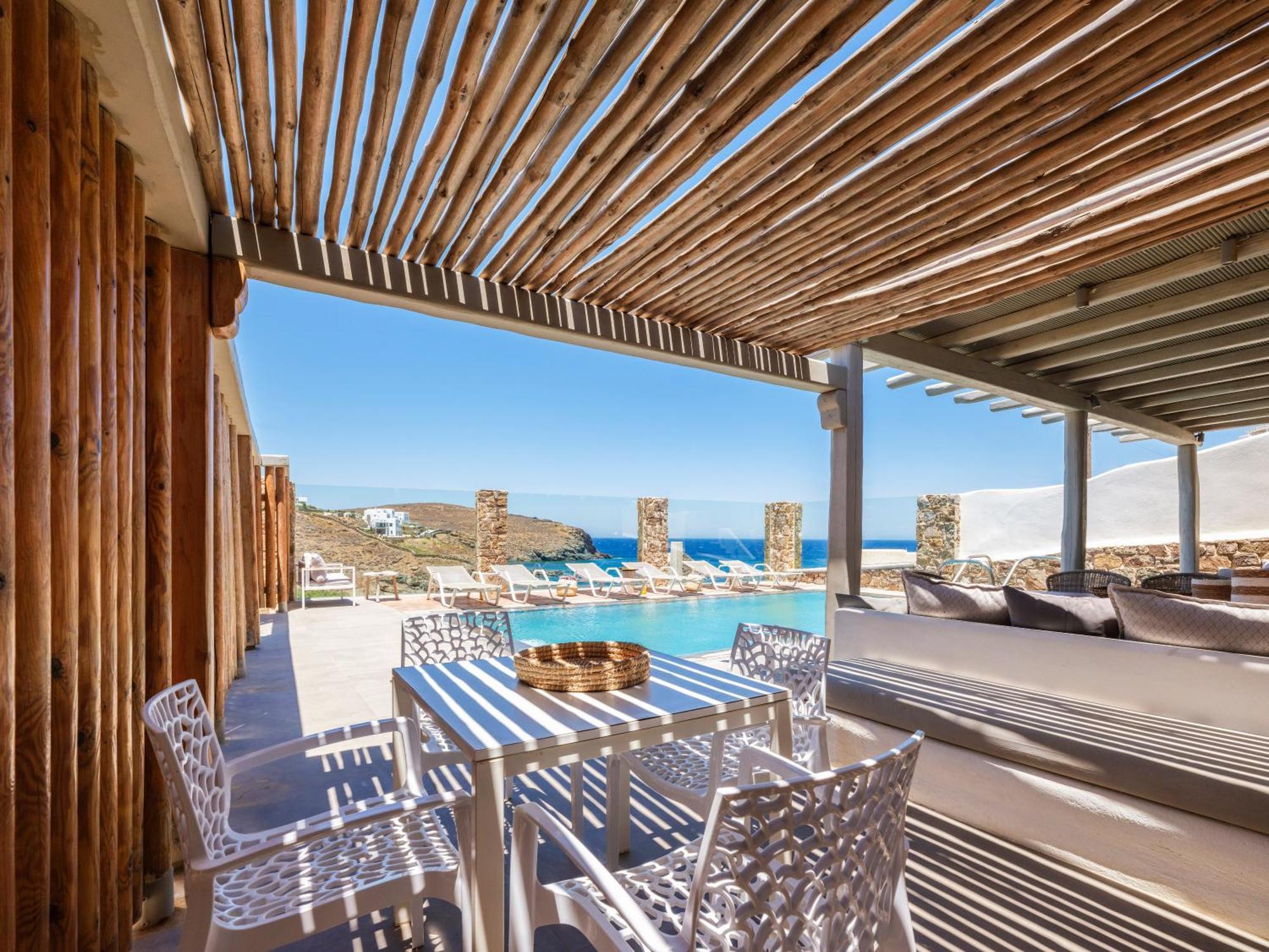 Sea Rock & Sky Private Mykonos Residence Merchia Beach Экстерьер фото