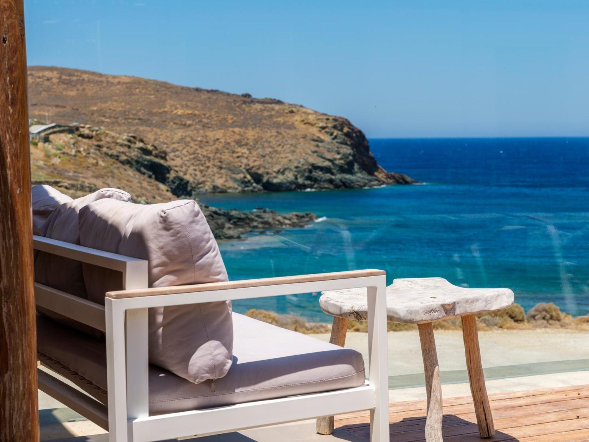 Sea Rock & Sky Private Mykonos Residence Merchia Beach Экстерьер фото