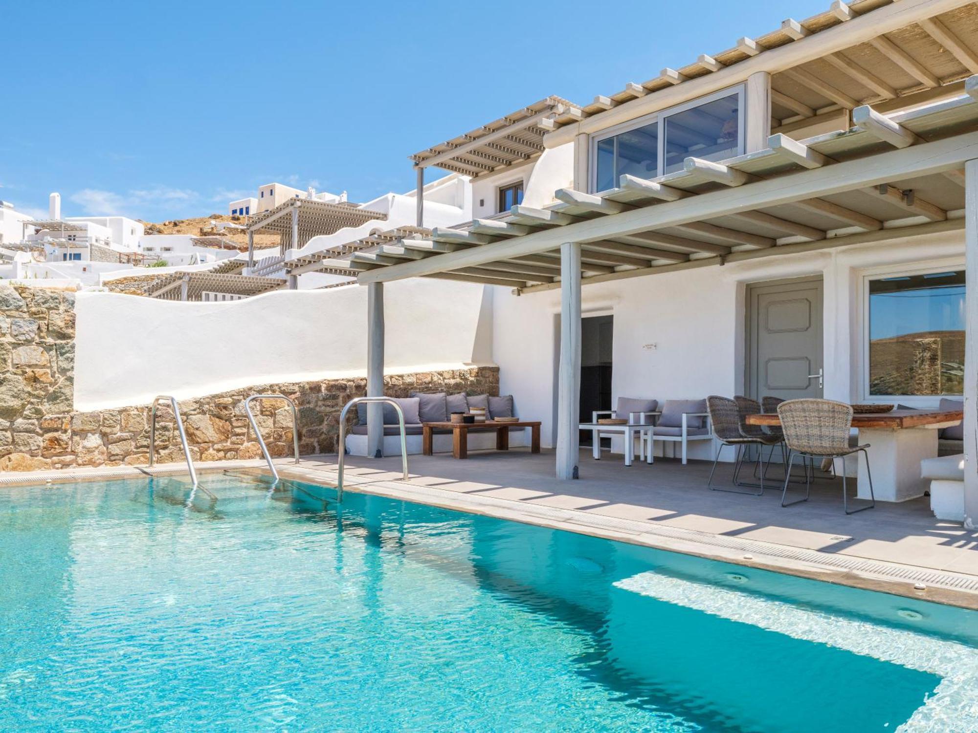 Sea Rock & Sky Private Mykonos Residence Merchia Beach Экстерьер фото